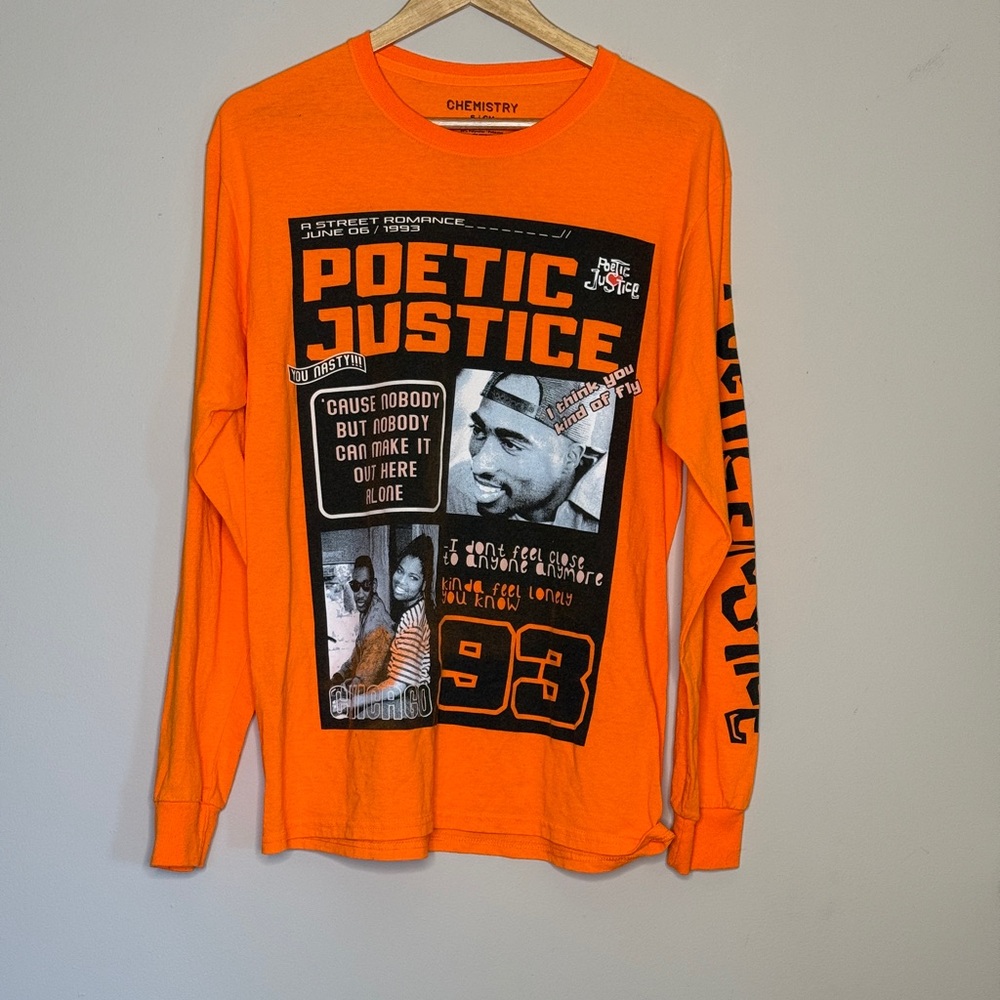 Chemistry Vibrant Orange Graphic Long Sleeve Tee